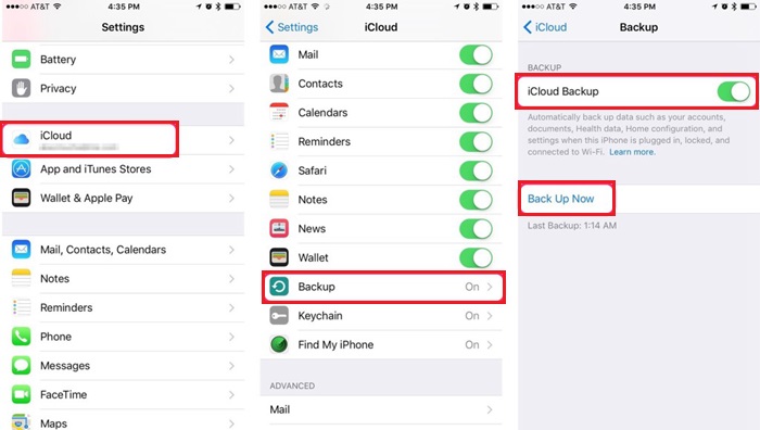 Backup Using iCloud