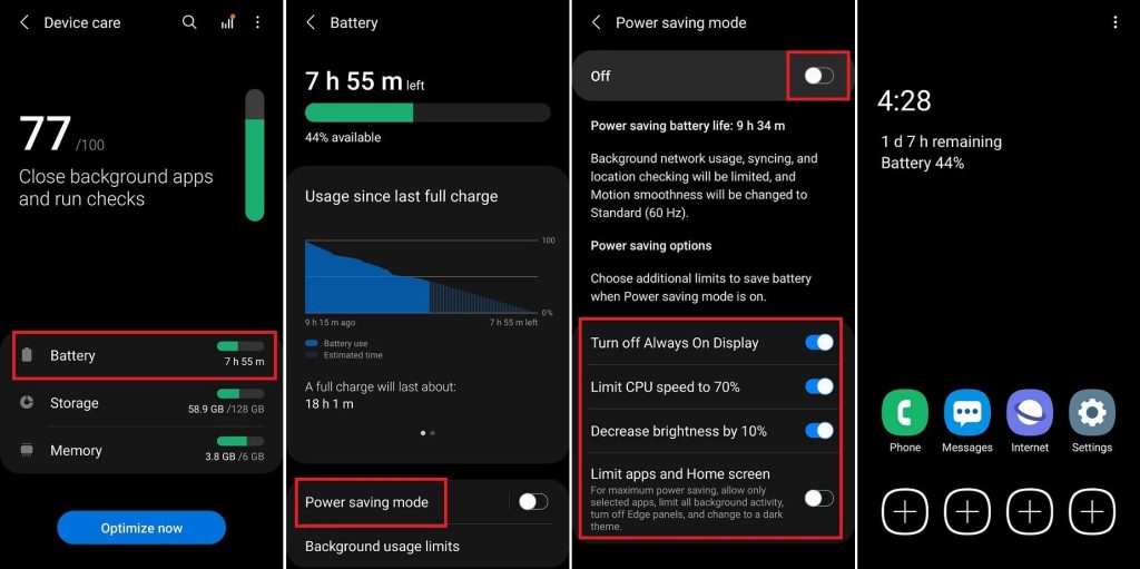 Optimize Battery Usage