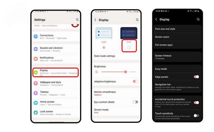 Screen and Display Adjustments